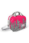 Coral High Pembe Siyah Beyaz Desenli Omuz Askılı PC Makyaj Çantası 16902