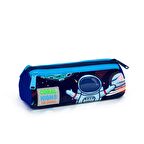 Saks Uzay Desenli Üç Bölmeli Erkek Çocuk Kalemkutu