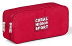 Coral High Sport Kırmızı Kalem Çantası - İki Gözlü