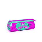 Su Yeşili Pembe Flamingo Desenli Üç Bölmeli Kız Çocuk Kalemkutu