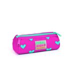 Pembe Kalp Desenli Üç Bölmeli Kız Çocuk Kalemkutu