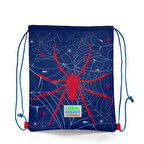Coral High Kids Lacivert Kırmızı Örümcek Desenli İpli Büzgülü Sırt Çantası 22470