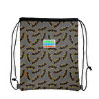 Coral High Kids Koyu Gri Hardal Yarasa Desenli İpli Büzgülü Sırt Çantası 22471