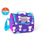 Mor Kedi Desenli Thermo Beslenme Çantası