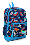 Coral High Kids Lacivert Mavi Uzay Desenli Dört Bölmeli Okul Sırt Çantası 23470
