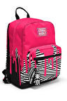 Coral High Pembe Siyah Beyaz Desenli Okul Sırt Çantası 23678