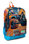 Coral High Kids Mavi Turuncu High Wheels Truck Desenli Dört Bölmeli Okul Sırt Çantası 23778