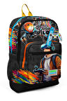 Coral High Kids Siyah Drone Pilot Desenli Dört Bölmeli Okul Sırt Çantası 23780