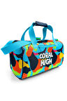 Coral High Lacivert Mavi Graffiti Desenli Spor Çantası 27524