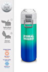 Coral High Kids Yeşil Saks Renk Geçişli Pipetli ve Direkt İçim Çelik Termos 500 ml 31839
