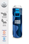 Coral High Kids Lacivert Mavi Desenli Pipetli ve Direkt İçim Çelik Termos 500 ml 31888