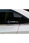 Nissan Xtrail Yan Cam Sticker Oto Kapı  20 Cm X 7 Cm Holo-Chroma