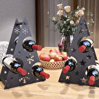 Yılbaşı Temalı Metal Şarap Şişesi Standı