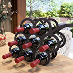 Üzüm Desenli Masa üstü Şarap Şişesi Standı 