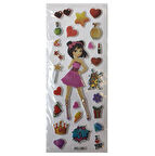 Face Sticker Prenses karışık Desen - 6 adet