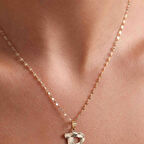 14 Ayar Altın B Harf Füzyon Kolye