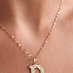 14 Ayar Altın D Harf Füzyon Kolye