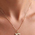 14 Ayar Altın F Harf Füzyon Kolye