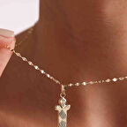 14 Ayar Altın İ Harf Füzyon Kolye