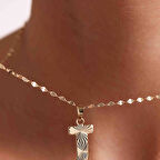 14 Ayar Altın J Harf Füzyon Kolye