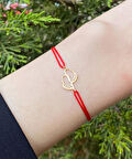 14 Ayar Altın Kırmızı İpli İlk Adım Bileklik
