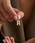 14 Ayar Altın R Harf Küçük Füzyon Kolye Ucu