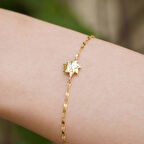 14 Ayar Altın Güneş Zincir Bileklik