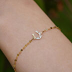 14 Ayar Altın Şans Aynalı Zincir Bileklik