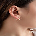 14 Ayar Altın Hasır Burgulu Tekli Küpe 0.8 cm