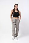 Gri Jogger Düz Baskısız Eşofman Altı