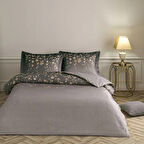 Taç Elaris Saten Çift Kişilik Nevresim Takımı Vizon