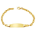 Zincirli İsim Yazılabilen 14 Ayar Altın Çocuk Künyesi