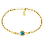 14 Ayar Firuze Taşlı Balıksırtı Altın Bileklik