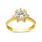 14 Ayar Altın Hanımeli Tektaş Yüzük