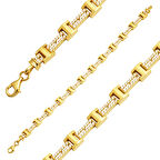 Rolex Tarzı Taşlı 14 Ayar Altın Bileklik