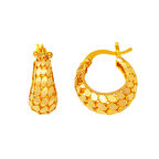 Kalın Pullu Halka 14 Ayar Altın Küpe