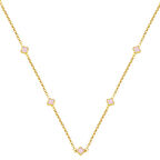 Pembe Yoncalı 14 Ayar Halka Zincirli Kolye