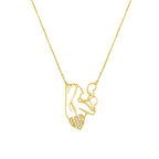 Anne ve Bebeği Kalpli Altın Kolye