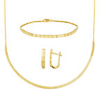 Dolunay Taşsız Suyolu Altın Takı Seti 14 Ayar