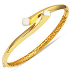 Neva Beyaz Mineli 14 Ayar Kelepçe Bilezik