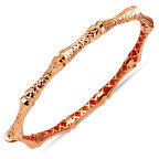 Rose Altın Işıltılı Kelepçe Bileklik 14 Ayar