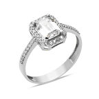 Beyaz Altın Baget 14 Ayar Yüzük