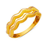 2 Sıra Zikzak Ajda Yüzük 14 Ayar Altın