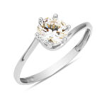 14 Ayar Altın Beyaz Tektaş Yüzük