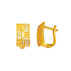 Hasır Desenli 14 Ayar Altın Küpe