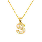 S Harf 14 Ayar Altın Kolye