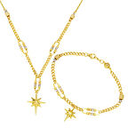 Gurmet Zincirli Kuzey Yıldızı Takı Seti 14 Ayar Altın