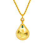 Kristal Tuğralı Altın Kolye 14 Ayar