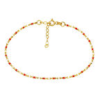 Kırmızı Mineli Altın Bileklik 14 Ayar