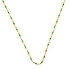 14 Ayar Altın Yeşil Mineli Zincir Kolye